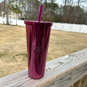 Starbucks Pink metal tumbler 24oz